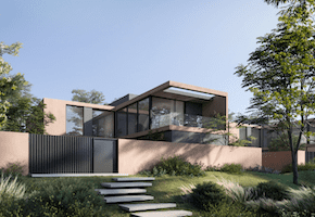 a house with a large front yard